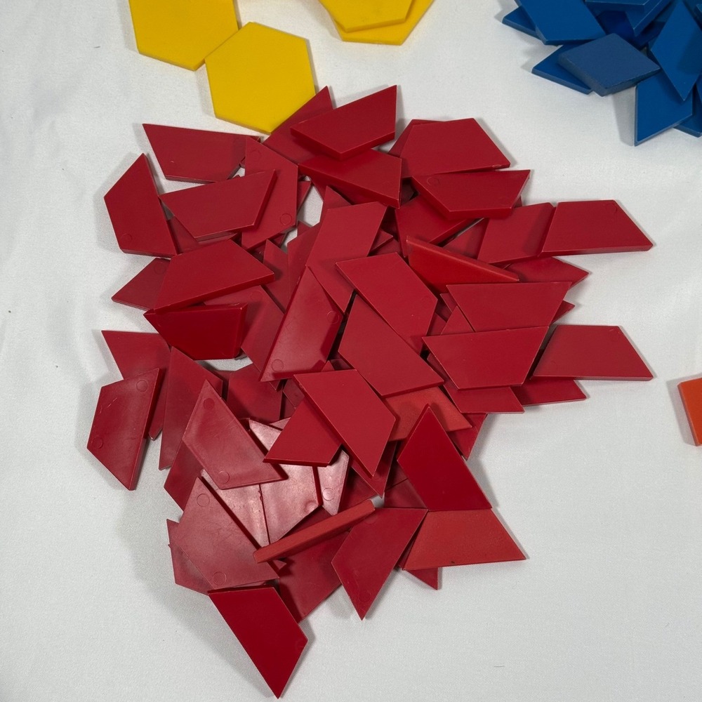 405 Geometric Pattern Blocks Multicolor Shapes Tangram Classroom For Math - Picture 4 of 11